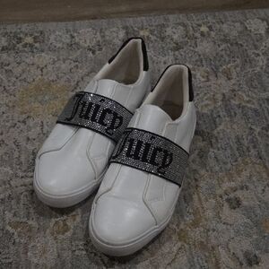 Juicy Couture White and Black Embellished Sneakers